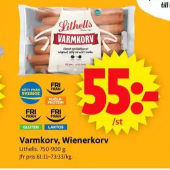 ICA Supermarket Lithells varmkorv erbjuda