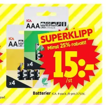 ICA Supermarket Ica batterier erbjuda