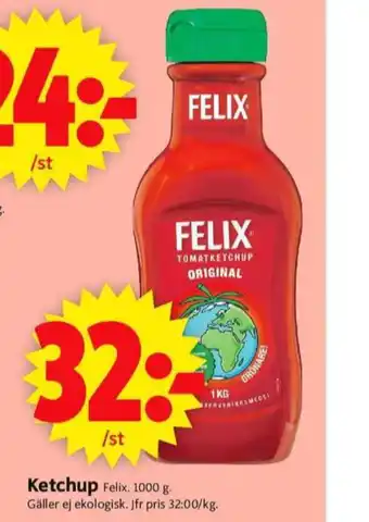 ICA Supermarket Felix ketchup erbjuda