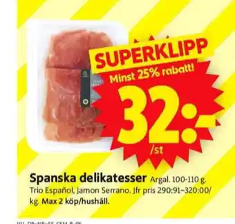 ICA Supermarket Argal serranoskinka erbjuda