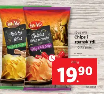Lidl Sol & mar chips spicy chilli erbjuda