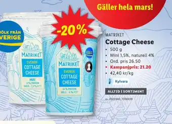 Lidl Matriket cottage cheese erbjuda