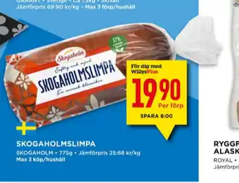 Willys Skogaholmslimpa erbjuda