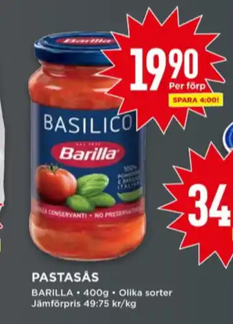 Willys Barilla pastasås basilico erbjuda
