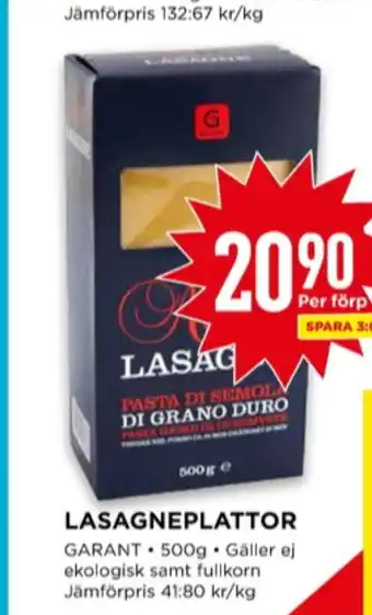 Willys Garant lasagneplattor erbjuda