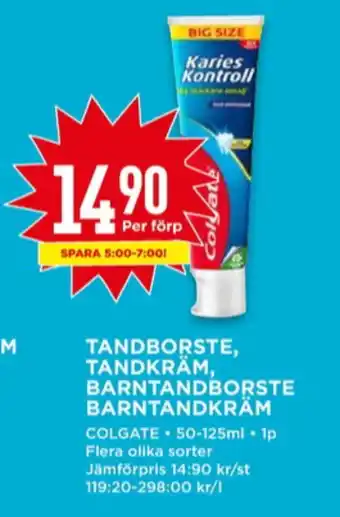 Willys Colgate tandkräm erbjuda