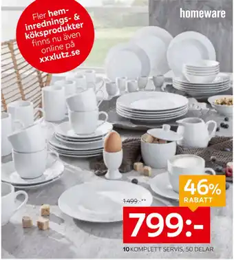 XXXLutz KOMPLETT SERVIS, 50 DELAR erbjuda