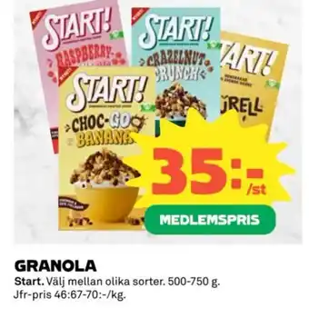 Coop GRANOLA Start erbjuda