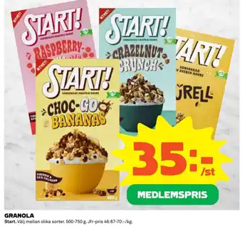 Coop GRANOLA Start erbjuda