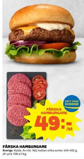 Coop FÄRSKA HAMBURGARE erbjuda