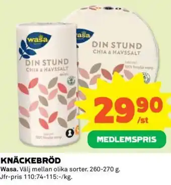 Coop KNÄCKEBRÖD Wasa erbjuda