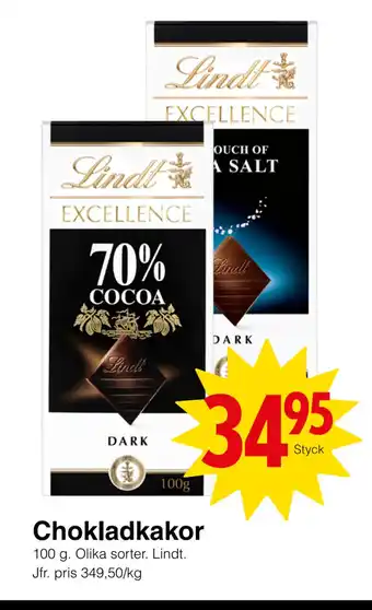 Matöppet Chokladkakor erbjuda