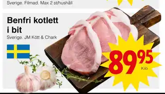 Matöppet Benfri kotlett i bit erbjuda