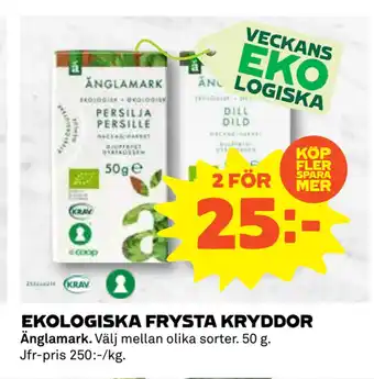 Coop Daglivs EKOLOGISKA FRYSTA KRYDDOR erbjuda