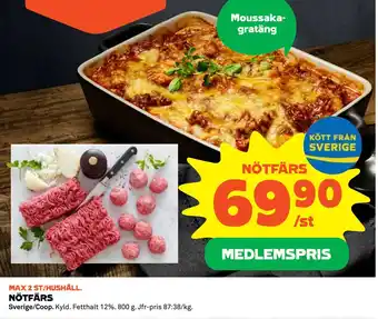 Coop Daglivs NÖTFÄRS erbjuda