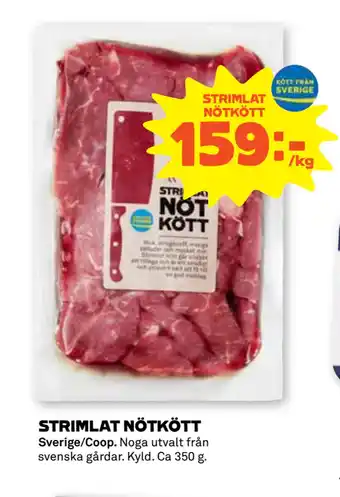 Stora Coop STRIMLAT NÖTKÖTT erbjuda