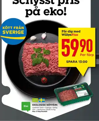 Willys EKOLOGISK NÖTFÄRS erbjuda
