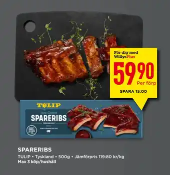 Willys SPARERIBS erbjuda