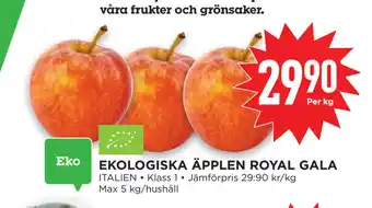 Willys Hemma EKOLOGISKA ÄPPLEN ROYAL GALA erbjuda