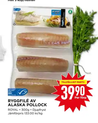 Willys RYGGFILÉ AV ALASKA POLLOCK erbjuda