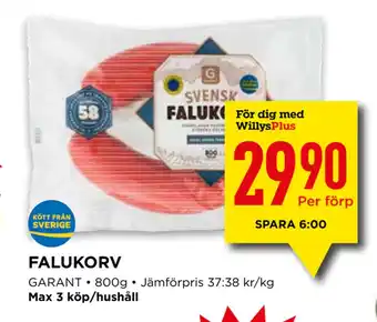 Willys FALUKORV erbjuda