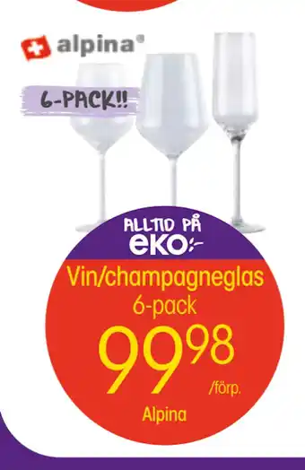 EKO Vin/champagneglas 6-pack erbjuda