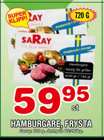 Nya Pulsen HAMBURGARE, FRYSTA erbjuda