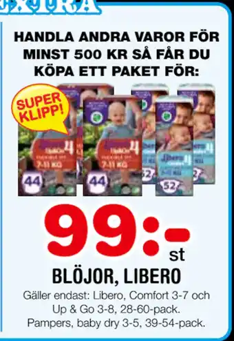 Nya Pulsen BLÖJOR, LIBERO erbjuda