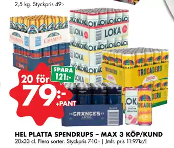 ÖoB HEL PLATTA SPENDRUPS – MAX 3 KÖP/KUND erbjuda