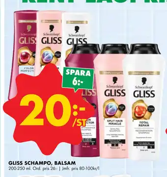 ÖoB GLISS SCHAMPO, BALSAM erbjuda