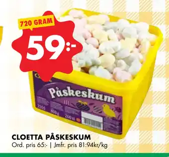 ÖoB CLOETTA PÅSKESKUM erbjuda