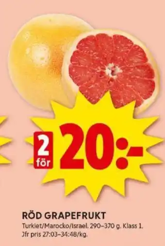ICA Kvantum RÖD GRAPEFRUKT erbjuda