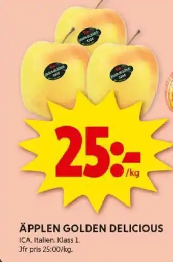 ICA Kvantum ÄPPLEN GOLDEN DELICIOUS erbjuda