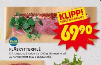 ICA Kvantum FLÄSKYTTERFILÉ erbjuda