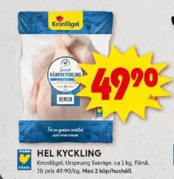 ICA Kvantum HEL KYCKLING erbjuda