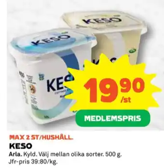 Coop Keso cottage cheese erbjuda