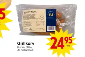 Matöppet Jm chark grillkorv erbjuda