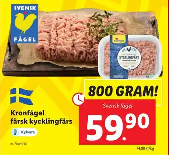 Lidl Kronfågel färsk kycklingfärs erbjuda