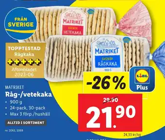 Lidl Råg-/vetekaka erbjuda