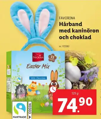 Lidl Hårband med kaninöron och choklad erbjuda