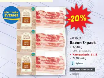 Lidl Bacon 3-pack erbjuda