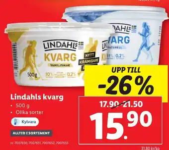 Lidl Lindahls kvarg erbjuda