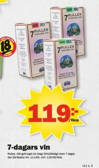Pekås 7-dagars vin erbjuda