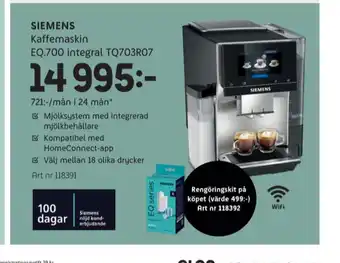 Elon Siemens espressomaskin erbjuda