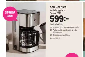 Elon Obh nordica kaffebryggare erbjuda