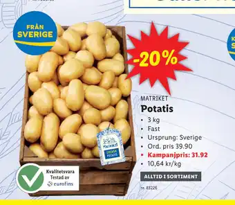 Lidl Potatis erbjuda