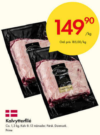 Snabbgross Prime Kalvytterfilé 1,3 kg erbjuda
