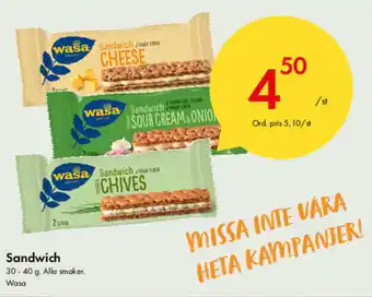 Snabbgross Wasa Sandwich 30 - 40 g erbjuda