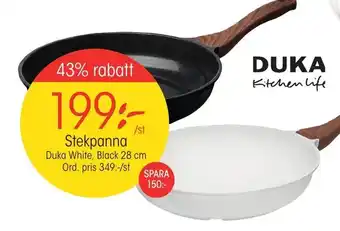 Stekpanna Duka White, Black 28 cm