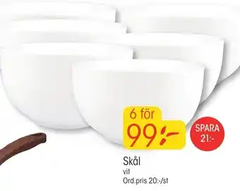 EKO Skål vit erbjuda